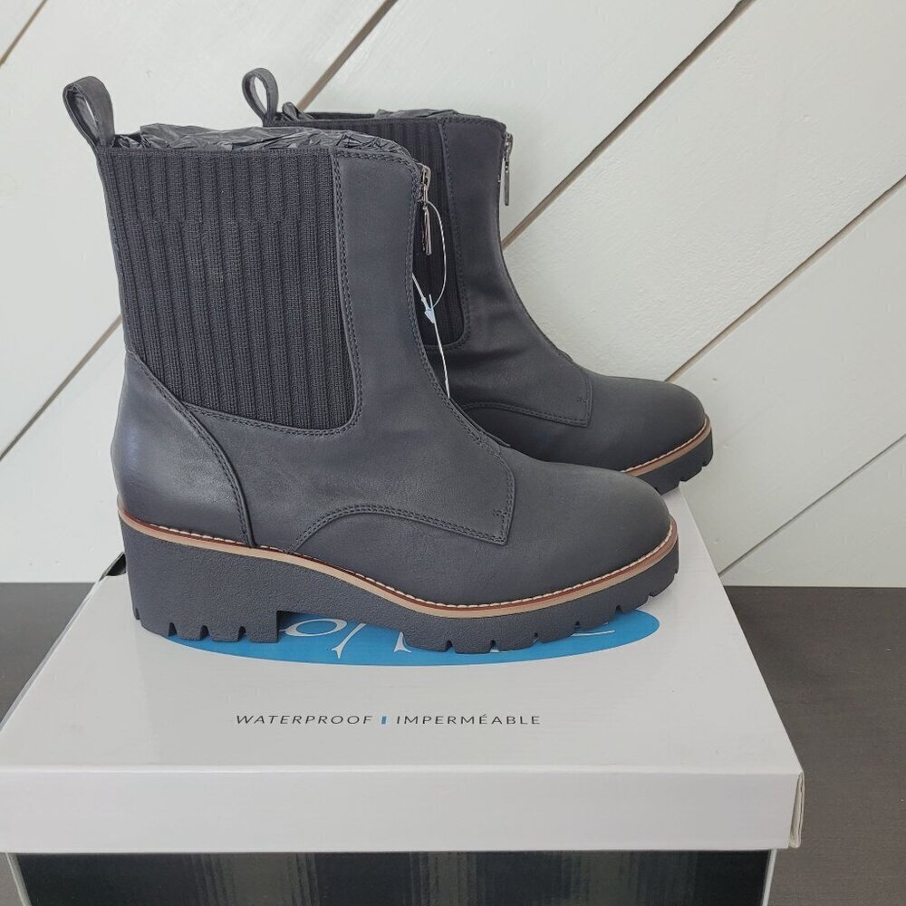 NEW AQUA COLLEGE WOMENS DREAM ZIP BOOTIES BLACK NUBUCK 10M